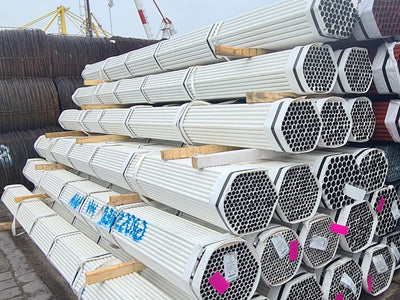 Black welded steel pipe, epoxy-painted RAL 9002