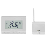 Termostat inteligent wireless Homplex 19 alb, Wi-Fi, programabil, cu control vocal Alexa si Google